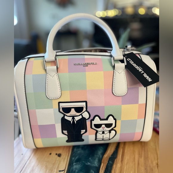 Karl Lagerfeld Handbags - NWT Karl Lagerfeld Pastel checkerboard colorblock satchel crossbody bag